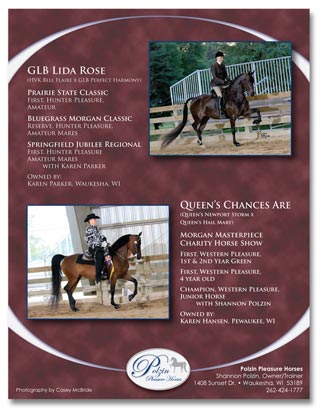 Polzin Pleasure Horses magazine Ad Design